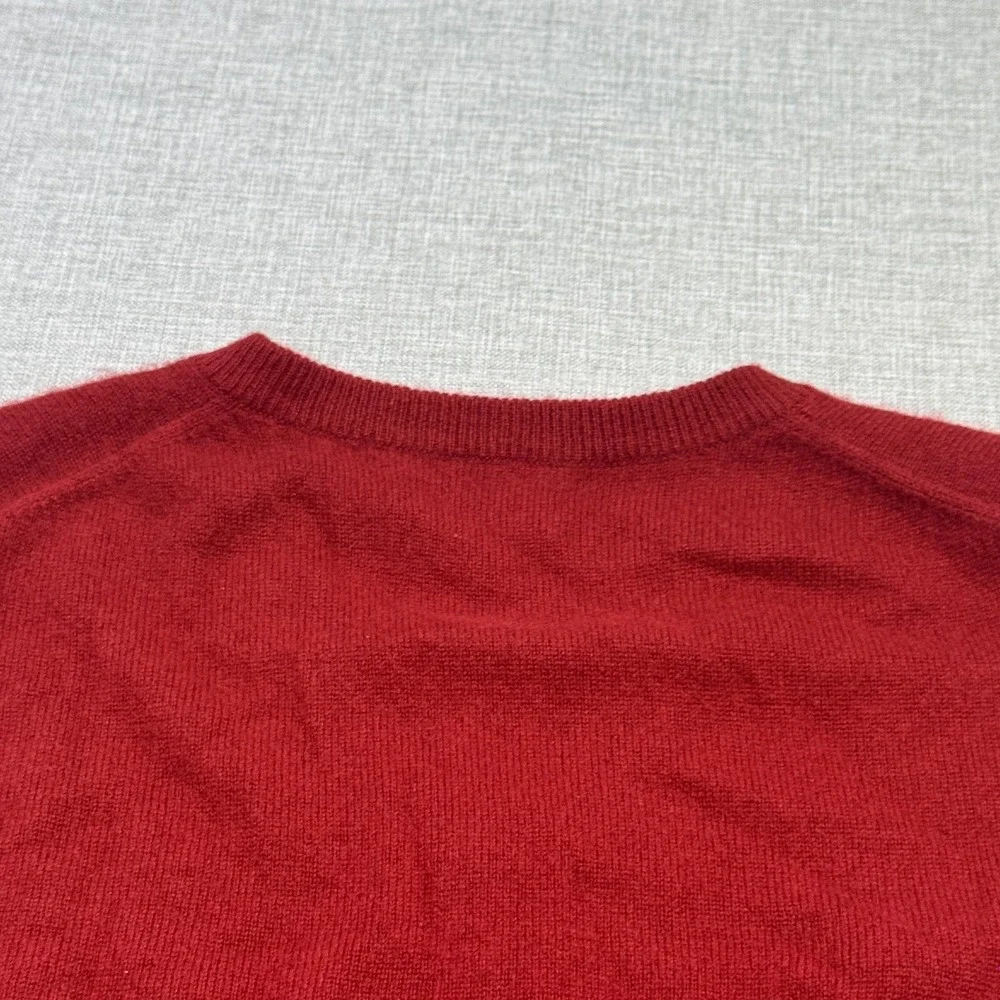 Club‎ Room Cashmere Sweater Vest Mens Large Red V-Neck Lightweight Tight-Knit